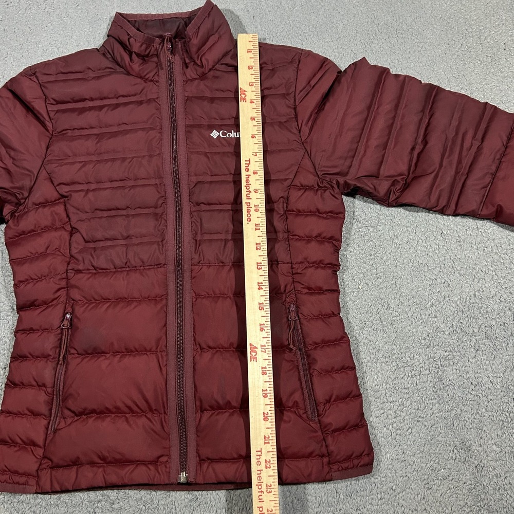 Columbia 650 Women's Powder Lite Hybrid Red Down Puffer Jacket Full Zip XS #2402 - Picture 8 of 10
